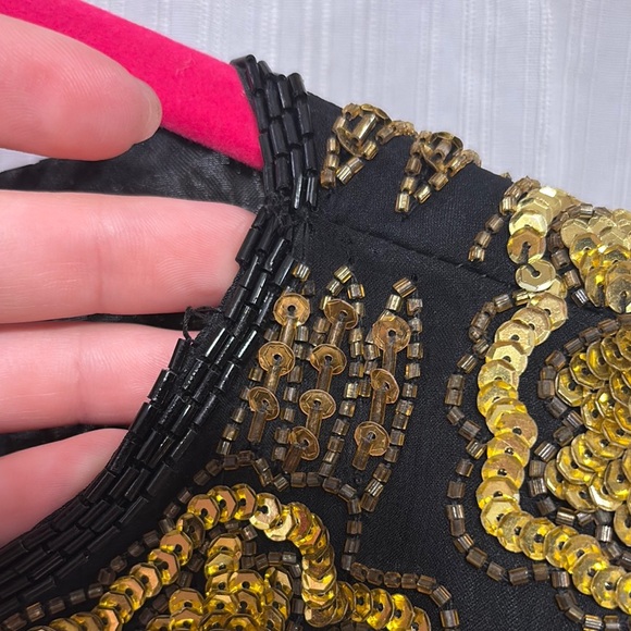 Vintage Fully Beaded Silk Shift Dress - Picture 6 of 8